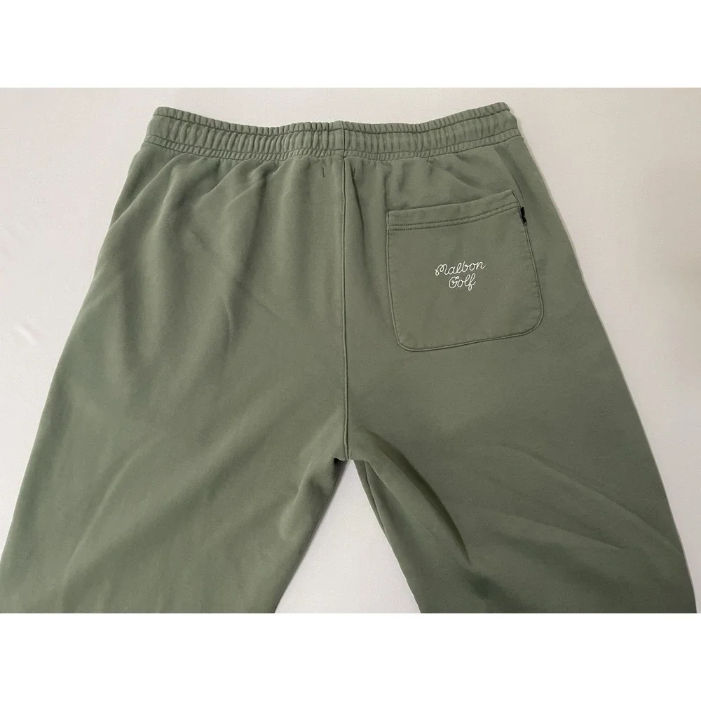 Malbon Golf Evergreen Script Sweatpants Men's Green Size XL